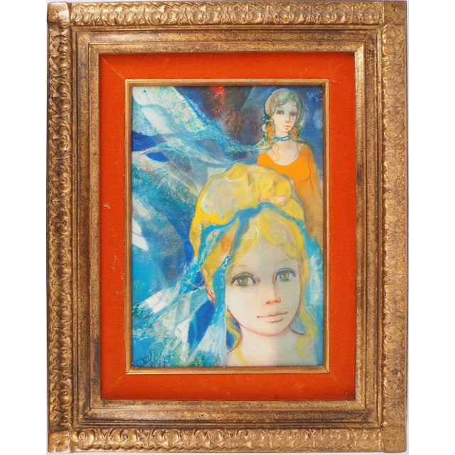 Jean-Baptiste Valadie, Young Girls with a Ribbon, 1975, Oil on Canvas For Sale - Image 8 of 8
