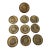 Vintage Sun of May Brass Coin Style Coasters Sol De Mayo Celestial Bohemian Eclectic Old World - Set of 10 For Sale