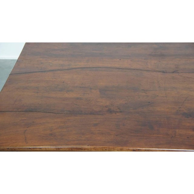 Brown Antique French Cherry Dining Table with a Large Extendable Top and a Drawer For Sale - Image 8 of 17