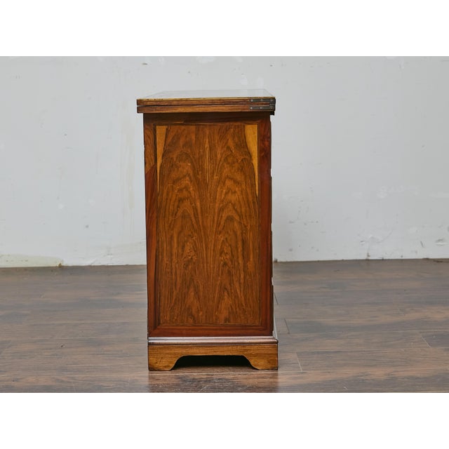 Campaign 19th Century English Rosewood Campaign-Style Desk With Leather Writing Surface For Sale - Image 3 of 14