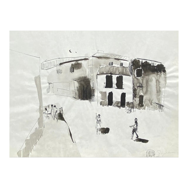 1980s Richard Snyder Street Scene Painting For Sale