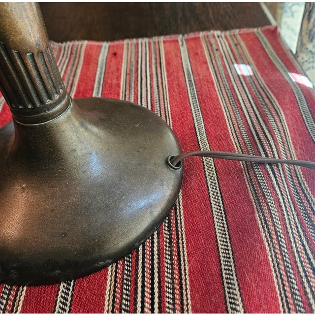 1900s Stately Bradley and Hubbard Slag Glass Lamp For Sale - Image 15 of 18