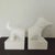 Whimsical Pair of White Stoneware bookends with a Matte Finish. Great edition to book shelf or desk. From Artist & Potter...