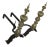 Antique Brass & Iron Andirons - a Pair With Iron Dogs For Sale