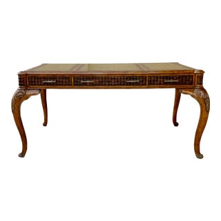 Late 20th Century French Writing Desk With Leather Top For Sale
