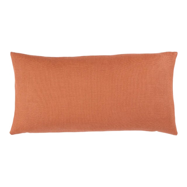 Schumacher Piet Performance Linen 24" Lumbar Pillow In Ginger For Sale