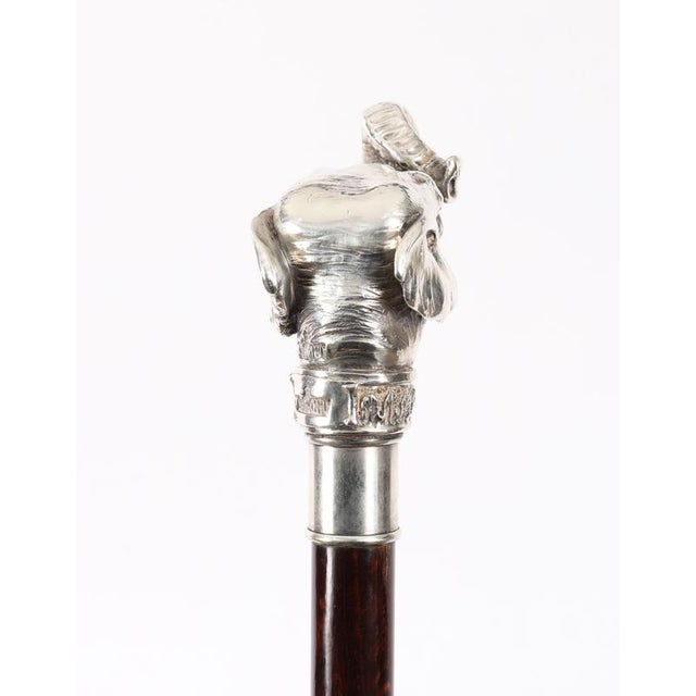 Antique Sterling Silver Elephant Walking Cane Stick, 1800s For Sale - Image 14 of 17