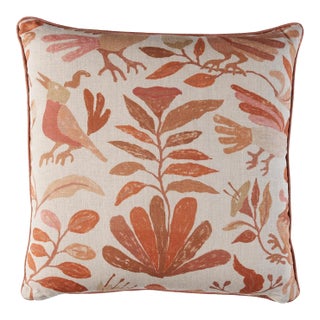 Schumacher x Abel Macias Canopy Pillow In Terracotta For Sale