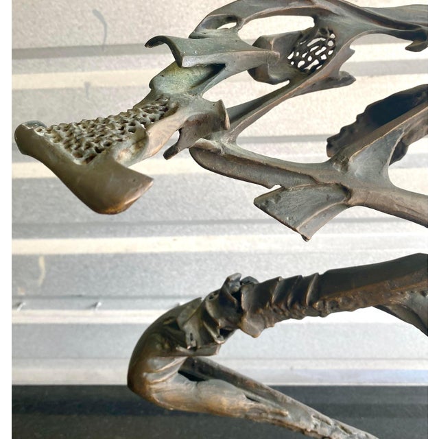 Mid 20th Century Midcentury Brutalist Bronze Abstract Sculpture Signed Robert Cool For Sale - Image 5 of 11