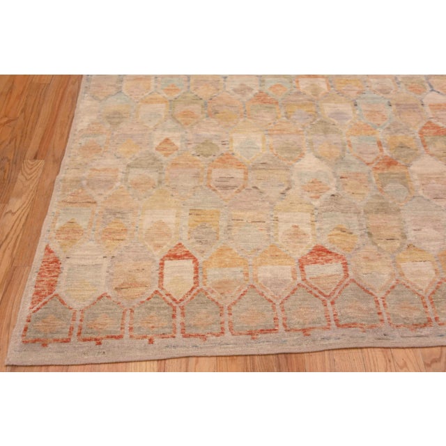 Modern Tribal Honeycomb Design Rug For Sale In New York - Image 6 of 6