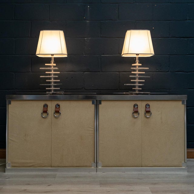 Mid 20th Century American Stacked Acrylic Table Lamps, Set of 2 For Sale - Image 3 of 13