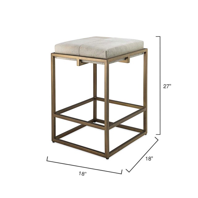 Modern Jamie Young Shelby Counter Stool in White For Sale - Image 3 of 5