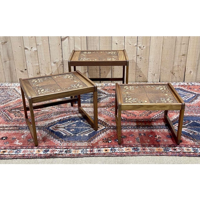 Vintage Teak Nesting Tables, 1970s, Set of 3 For Sale - Image 10 of 12