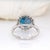 4.25cts, 10mm London Blue Topaz W Natural Diamond Halo Ring in 14k White Gold For Sale In Columbus - Image 6 of 7