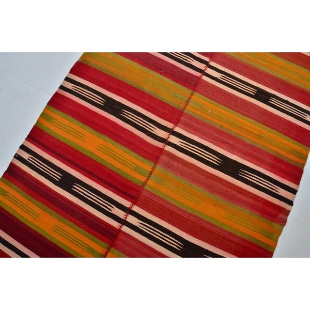 Textile Vintage Antique Stripe Kilim Rug For Sale - Image 7 of 10
