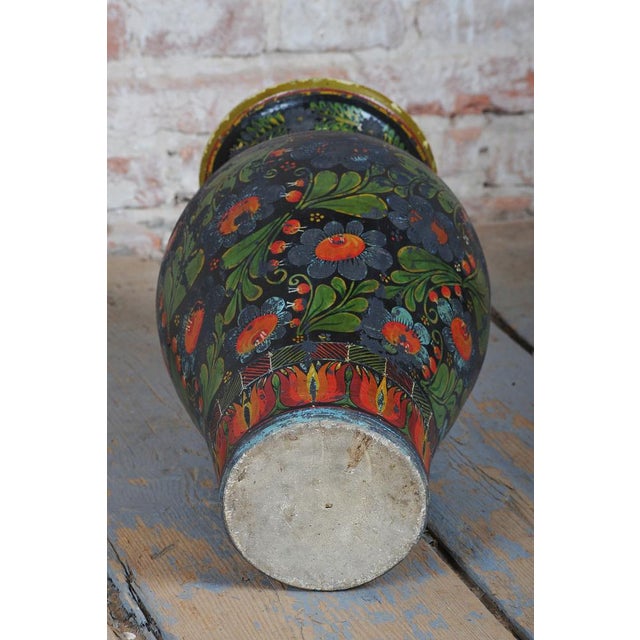 1920s Art Deco Ceramic Vase with Folk Motifs, Czech, 1920s For Sale - Image 5 of 10