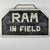 Farmhouse Large Vintage "Ram in Field" Wooden Sign With Barn Shaped Frame For Sale - Image 3 of 8