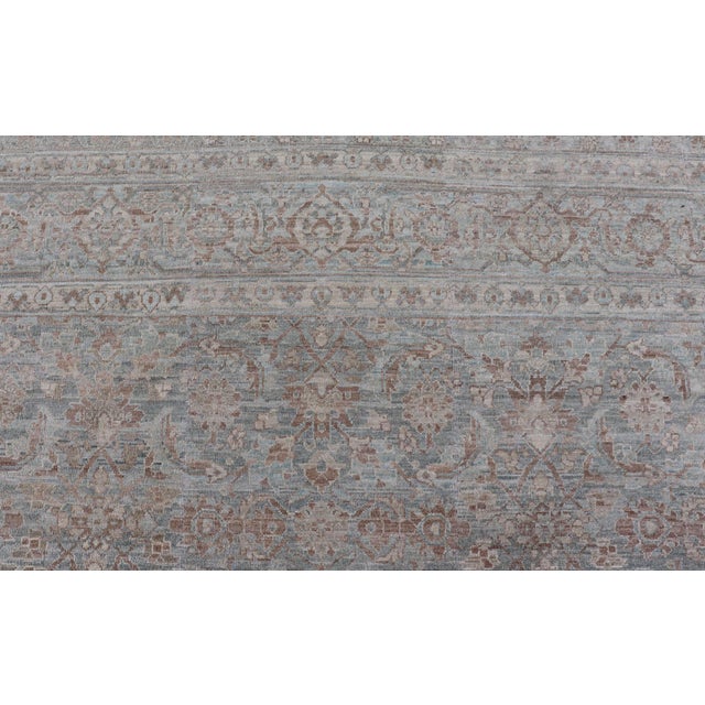 Celadon Hand-Knotted Muted Tabriz Rug by Keivan Woven Arts, 8'8" X 11'9" For Sale - Image 8 of 15