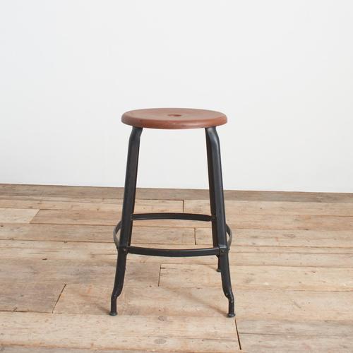Industrial Vintage French Industrial Nicolle Style Stool, 1950s For Sale - Image 3 of 8