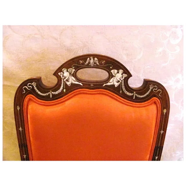 Set of Four 4 Antique Italian Inlaid Rosewood Side Chairs Circa 1830 For Sale - Image 10 of 12