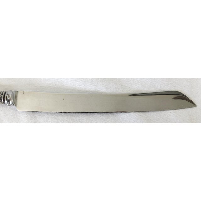 Traditional Alvin Bridal Rose Sterling Silver Wedding Cake Knife Stainless Blade For Sale - Image 3 of 9