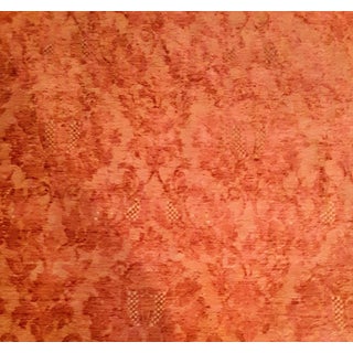 1930s Vintage French Dusty Rose Damask Chenille Fabric- 4 Yards For Sale