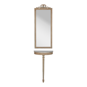 Louis XVI Style Painted Demilune Console & Mirror