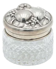 Cut Glass Compote with Silver Lid