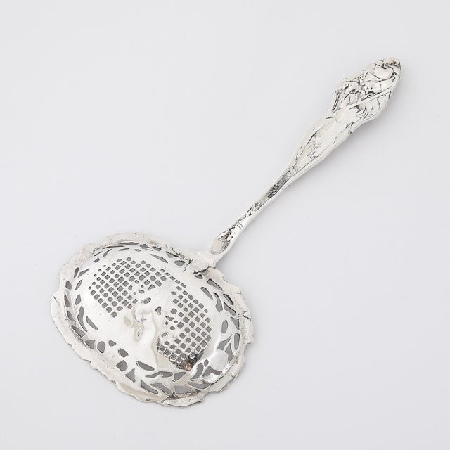 Silver Antique Dutch Silver Bon Bon, Berry, Serving Oval Spoon For Sale - Image 8 of 11