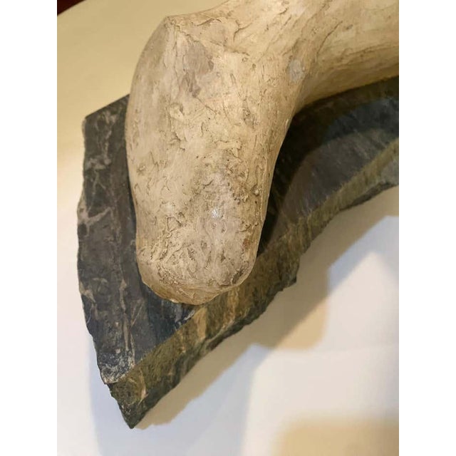 Postmodern "Embrace" Clay Sculpture on Marble Base by Joan Carl Strauss For Sale - Image 3 of 10