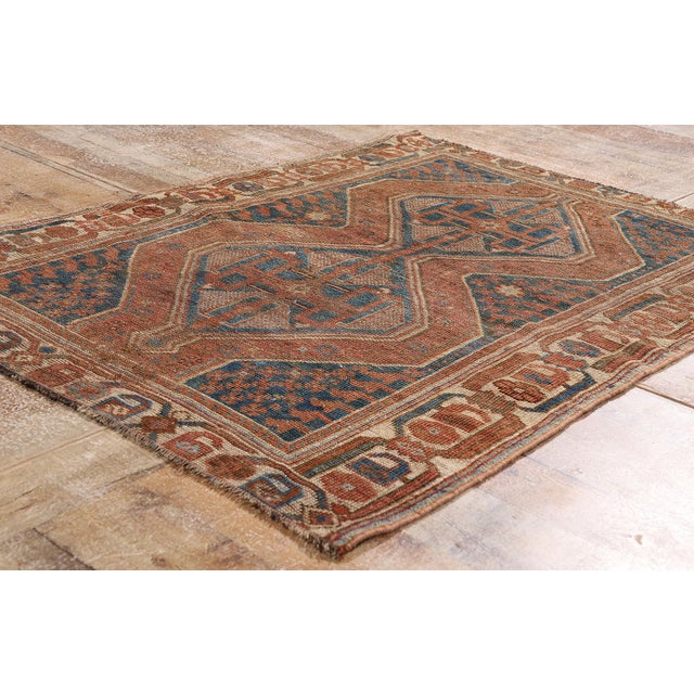 Navy Blue Late 19th Century Persian Shiraz Rug, 03'03 X 04'05 For Sale - Image 8 of 10