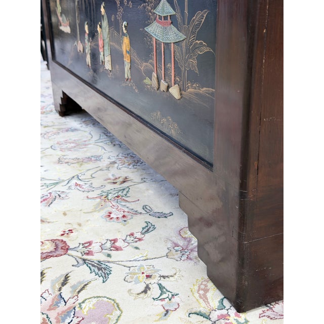 Brown Antique Chinese Ming Style Chinoiserie Blanket Chest For Sale - Image 8 of 10