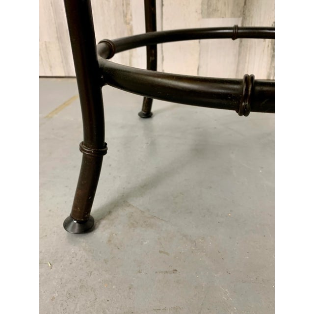 Tan Faux Bamboo Metal Stool For Sale - Image 8 of 11