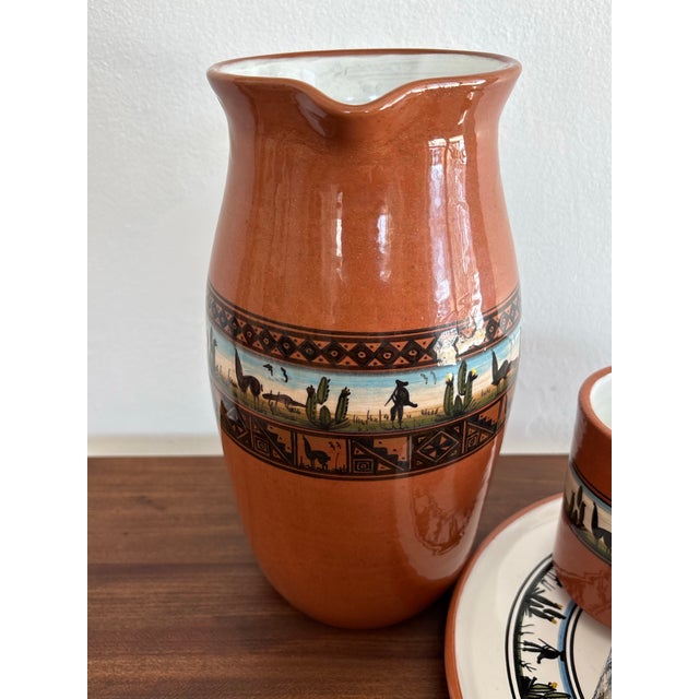 Late 20th Century Peruvian Earthenware Artisanal Serving Set of 5 For Sale - Image 4 of 11