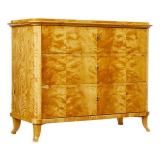 Antique Swedish Birch Chest of Drawers, 1870 For Sale