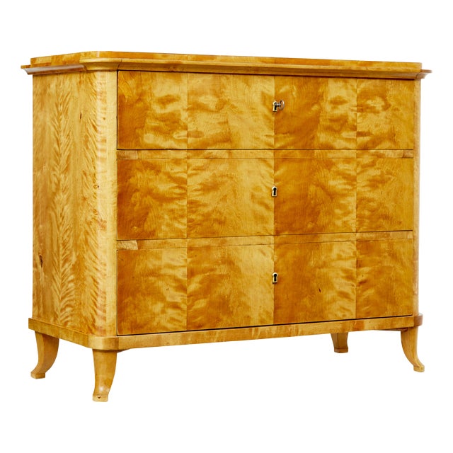 Antique Swedish Birch Chest of Drawers, 1870 For Sale