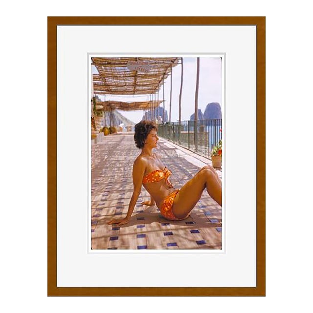 Toni Frissell 'Capri Fashion' Archival Pigment Print Framed in Brown For Sale