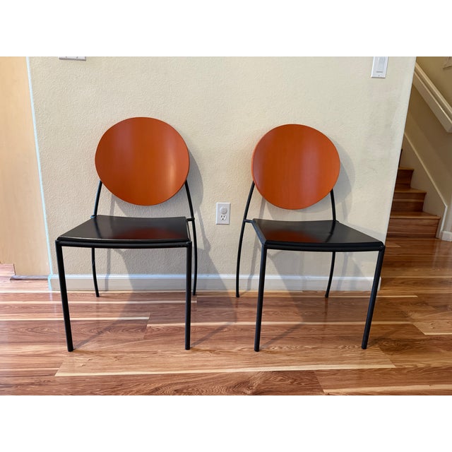 Postmodern Vintage 1990s Attributed to Dakota Jackson "Vik-Ter 1" Postmodern Dining Chairs - A Pair For Sale - Image 3 of 3