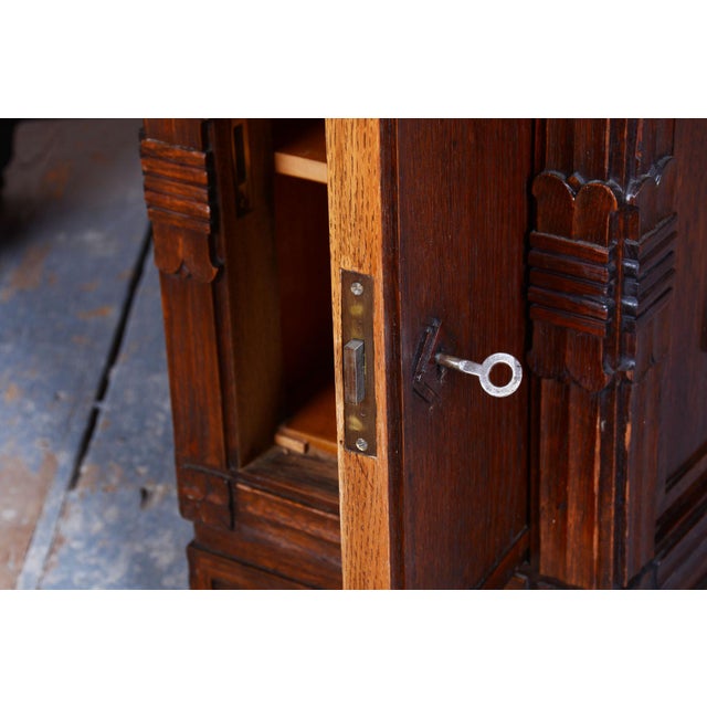 Czech Cubistic Writing Desk in Oak and Walnut, 1910s For Sale - Image 9 of 16