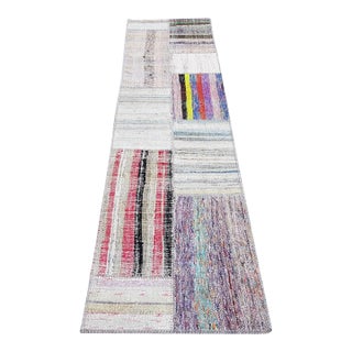 Natural Vintage Handwoven Kilim Runner For Sale