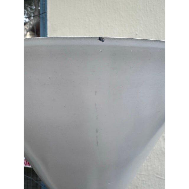 1970s Mid-Century Modern White Trumpet Torchiere Floor Lamp For Sale In San Francisco - Image 6 of 11