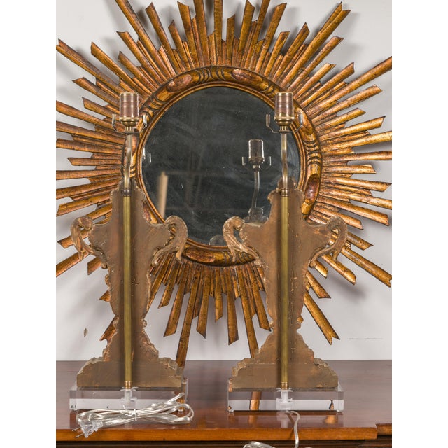 19th Century Italian Silver Leaf Fragments Made into Wired Table Lamps - a Pair For Sale - Image 4 of 9