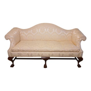 Antique Mahogany Camelback Sofa For Sale