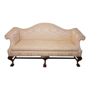 Antique Mahogany Camelback Sofa