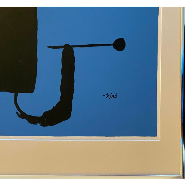 Mid-Century Modern Antique Silk Screen Print of Miro's Personage, Vintage, Signed For Sale - Image 3 of 7