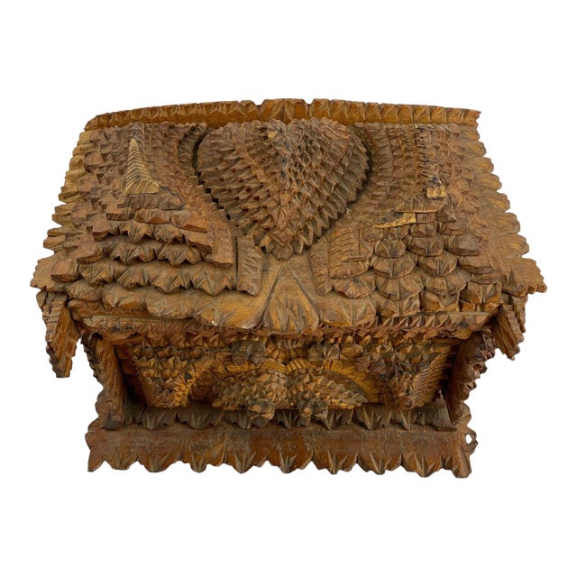 French Tramp Art Box For Sale