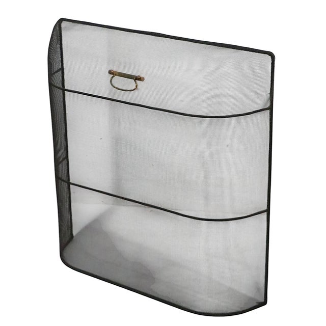 Metal Stationary Fireplace Screen Spark Gard For Sale - Image 7 of 11