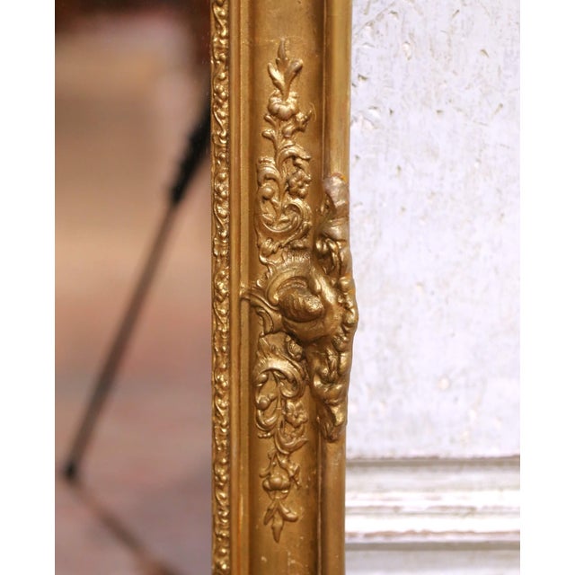 Antique Giltwood Wall Mirror, Louis XV Style, Hand-Carved, 1880 For Sale - Image 4 of 8