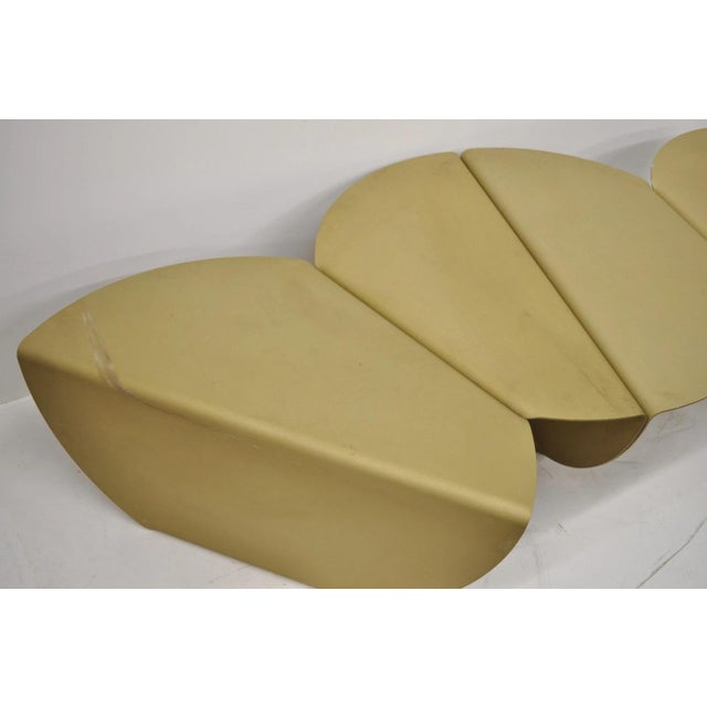 Vintage Biomorphic Torch Cut Steel Metal "Fortune Cookie" 2 Part Coffee Table For Sale - Image 4 of 18