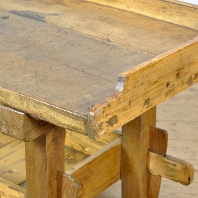 Wood Antique Worktable in Oak and Pine, 1900 For Sale - Image 7 of 14